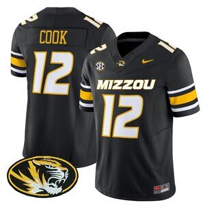 Mens Youths Womens Brady Cook Black Vapor Stitched Jersey